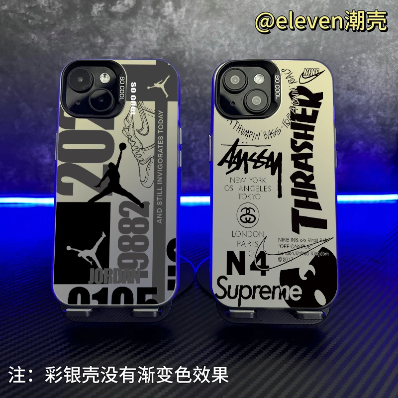 乔丹N4-【彩银壳】软包硬背手机壳男适用于苹果17/vivo/oppo小米15