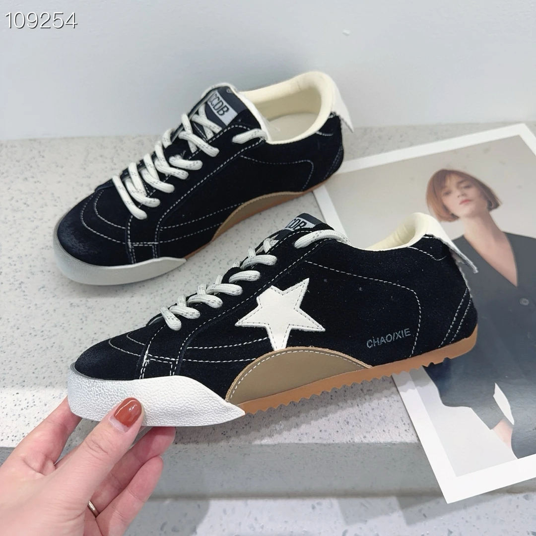 系带休闲风时尚休闲鞋复古韩版潮鞋低帮秋季擦色星星脏脏鞋