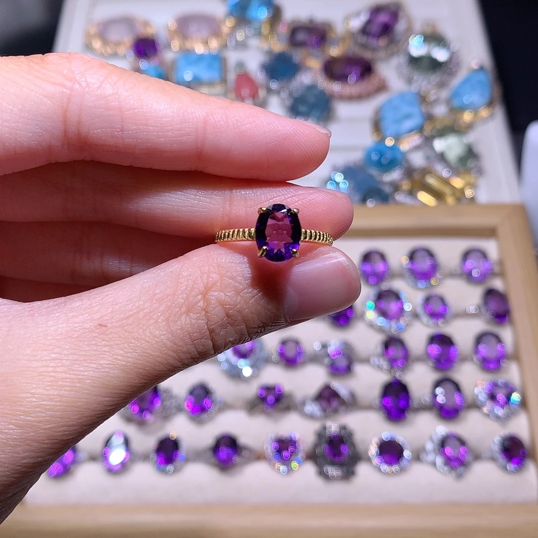 银S925镶嵌戒指石榴石萱***?