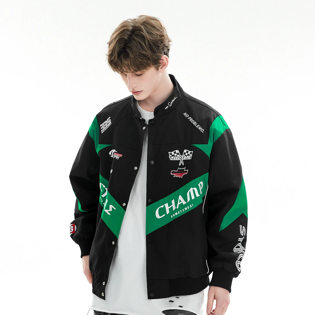 THESIMPSONS/辛普森一家 春季潮流男女同款赛车夹克外套JK251F13U