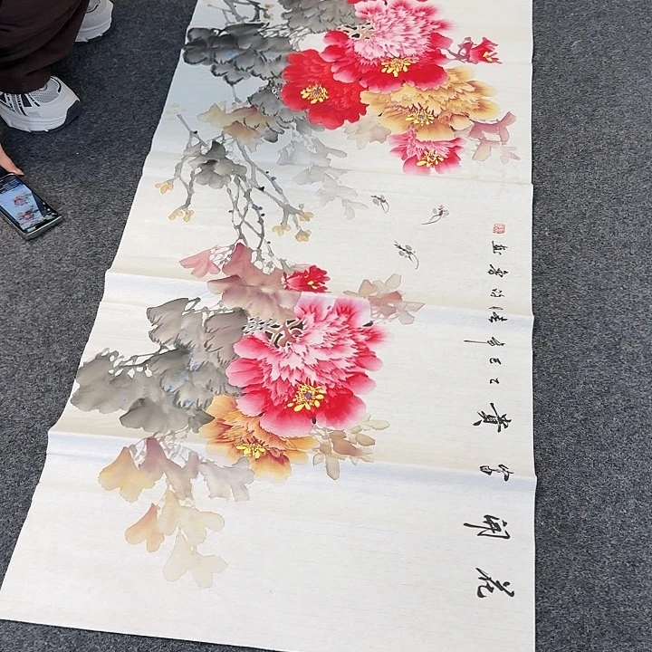 纯手绘国画作品好看小六尺