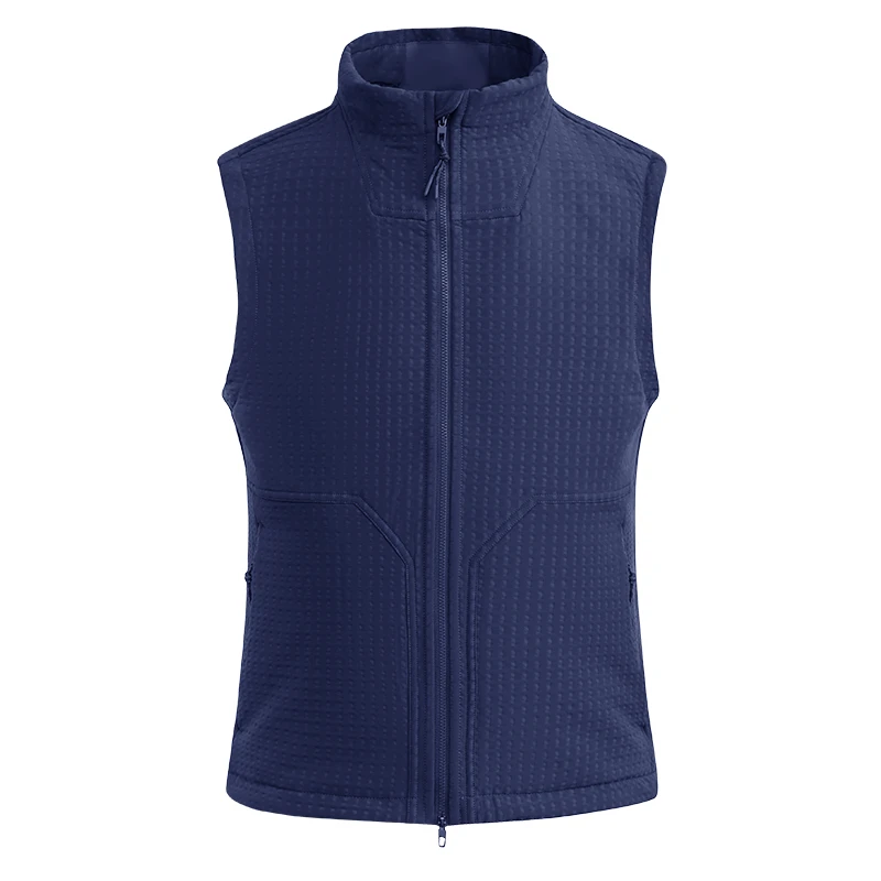 七七家！早春男女款云朵绒方格蓄热暖绒防风锁温修身马甲/叠穿外套