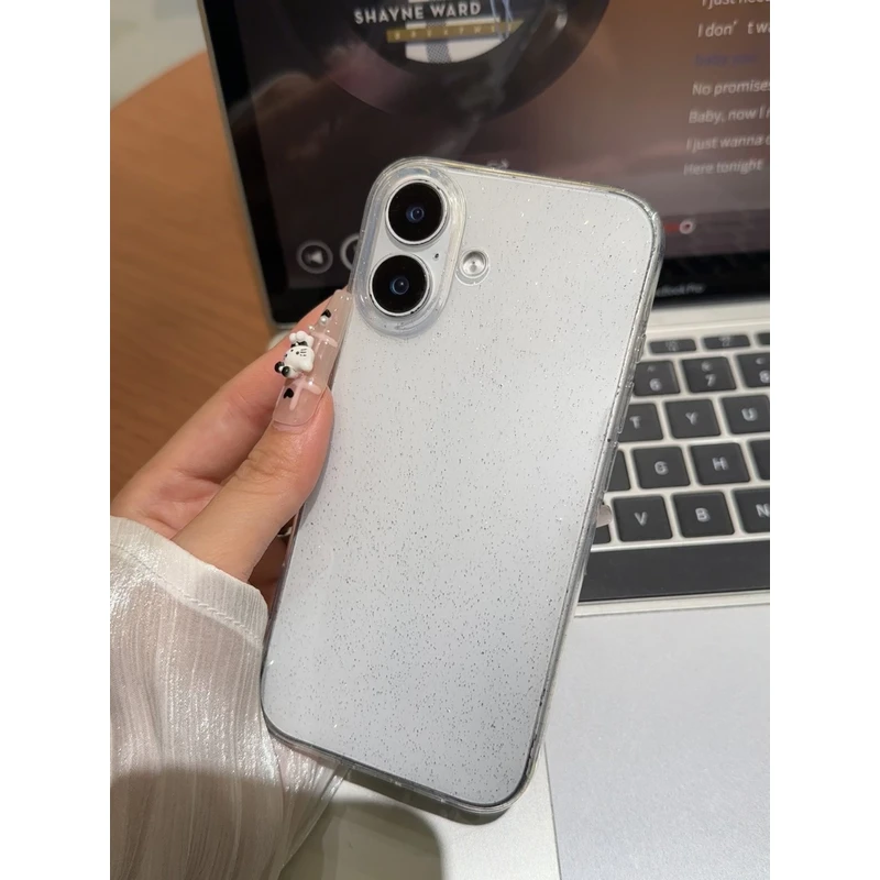 轻奢透明细闪适用苹果17promax手机壳高级感iPhone17pro软套16/15