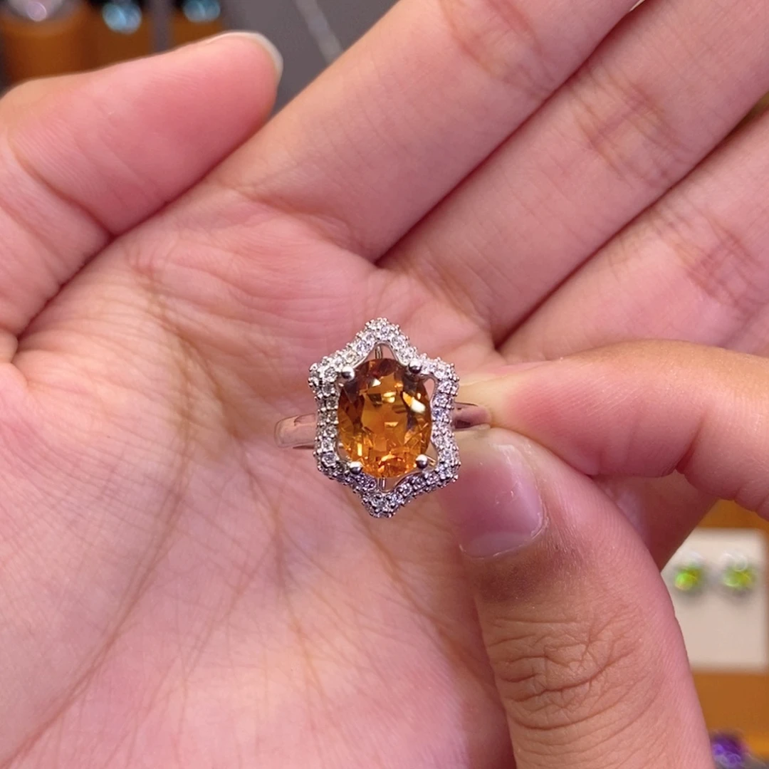 银S925镶嵌戒指水晶1111