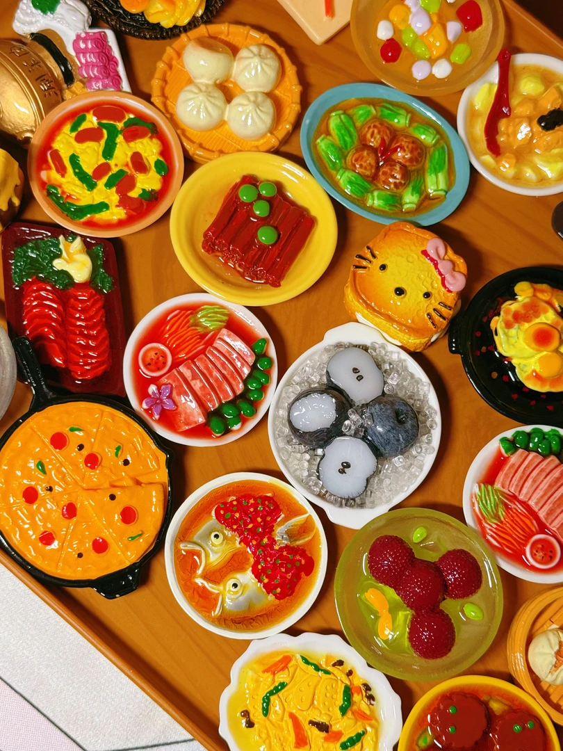 冰箱贴美食演唱会diy盲袋送源无料、彩带网红爆款装饰3D立体