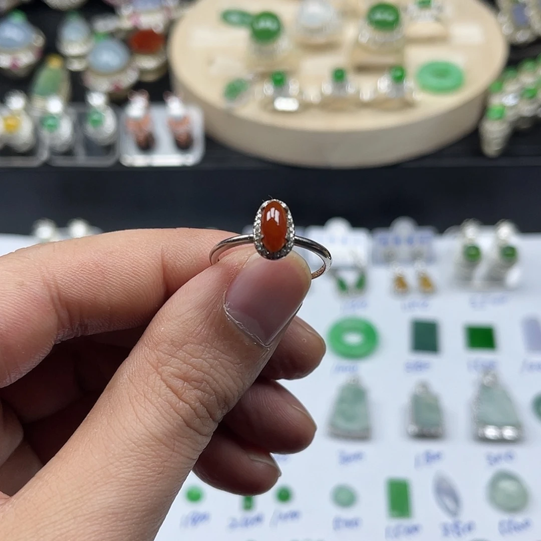 翡翠银S925镶嵌戒指