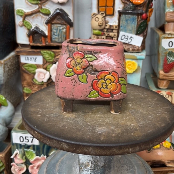 紫砂花盆粗陶材质多肉花盆