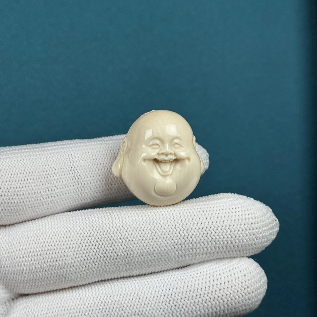 H23-31天然猛犸牙 弥勒佛头 24.6*24.9*18.3mm支持复检假一罚十