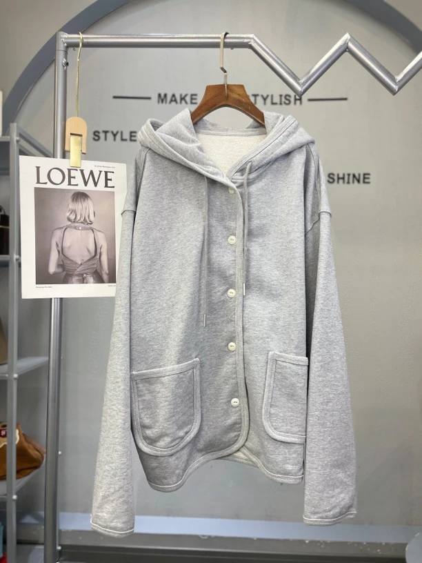 君家双口袋连帽设计外套