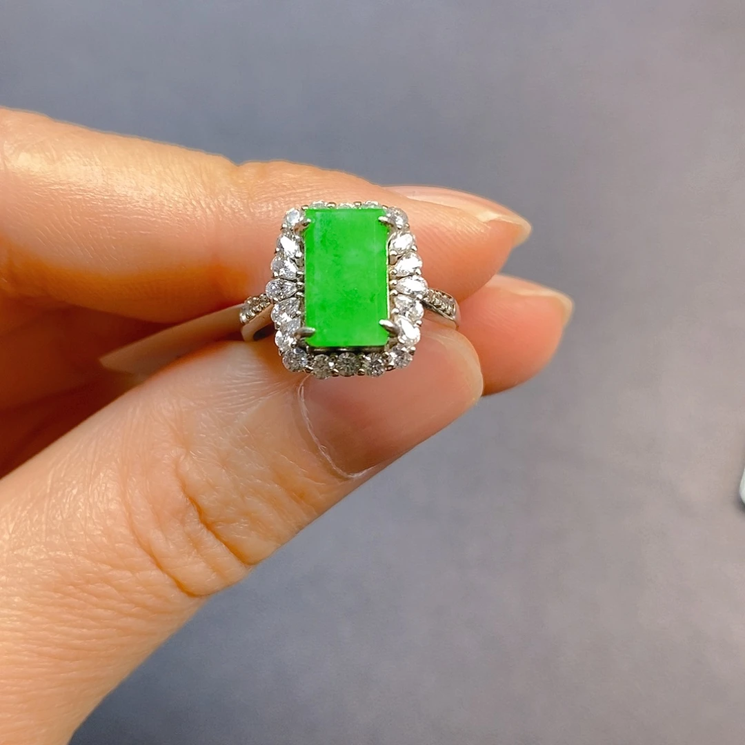 翡翠银S925镶嵌戒指