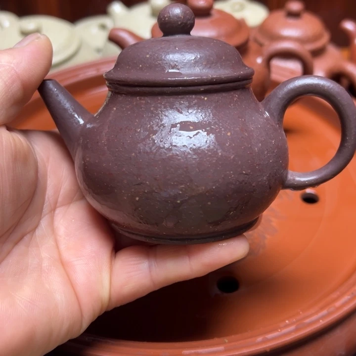 紫砂茶壶宜兴原矿紫降坡
