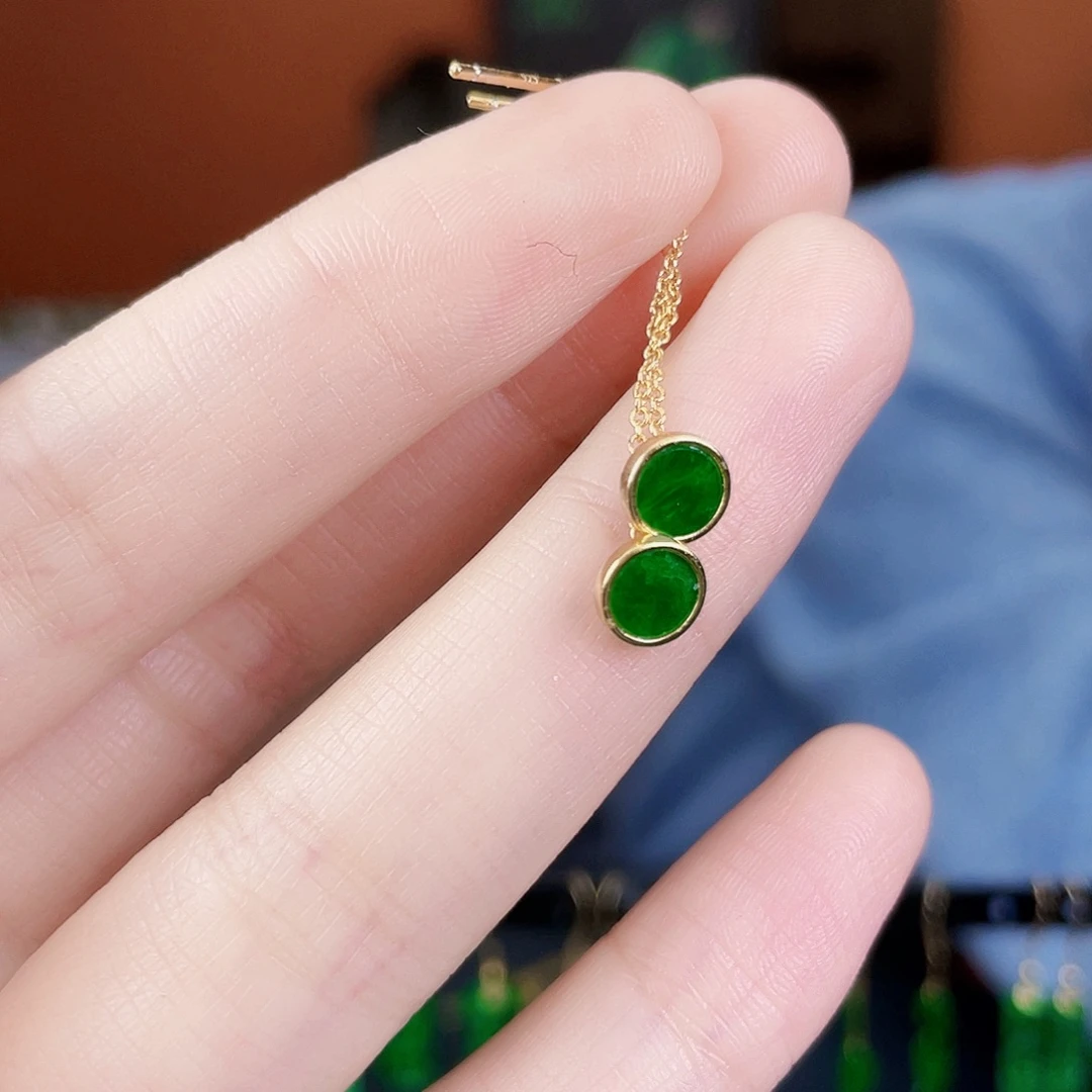 翡翠银S925镶嵌耳饰