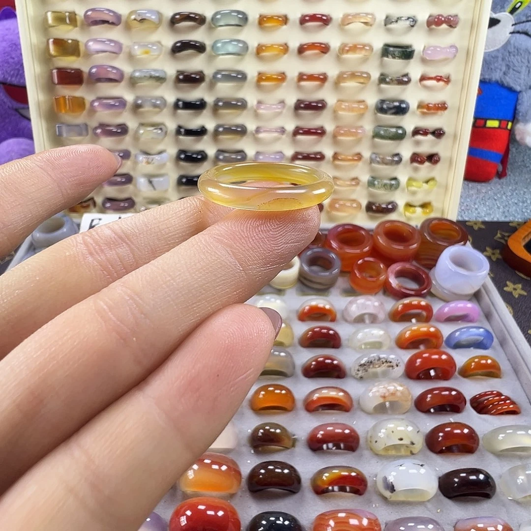 玛瑙/玉髓未镶嵌戒指A5不退换20.2港24