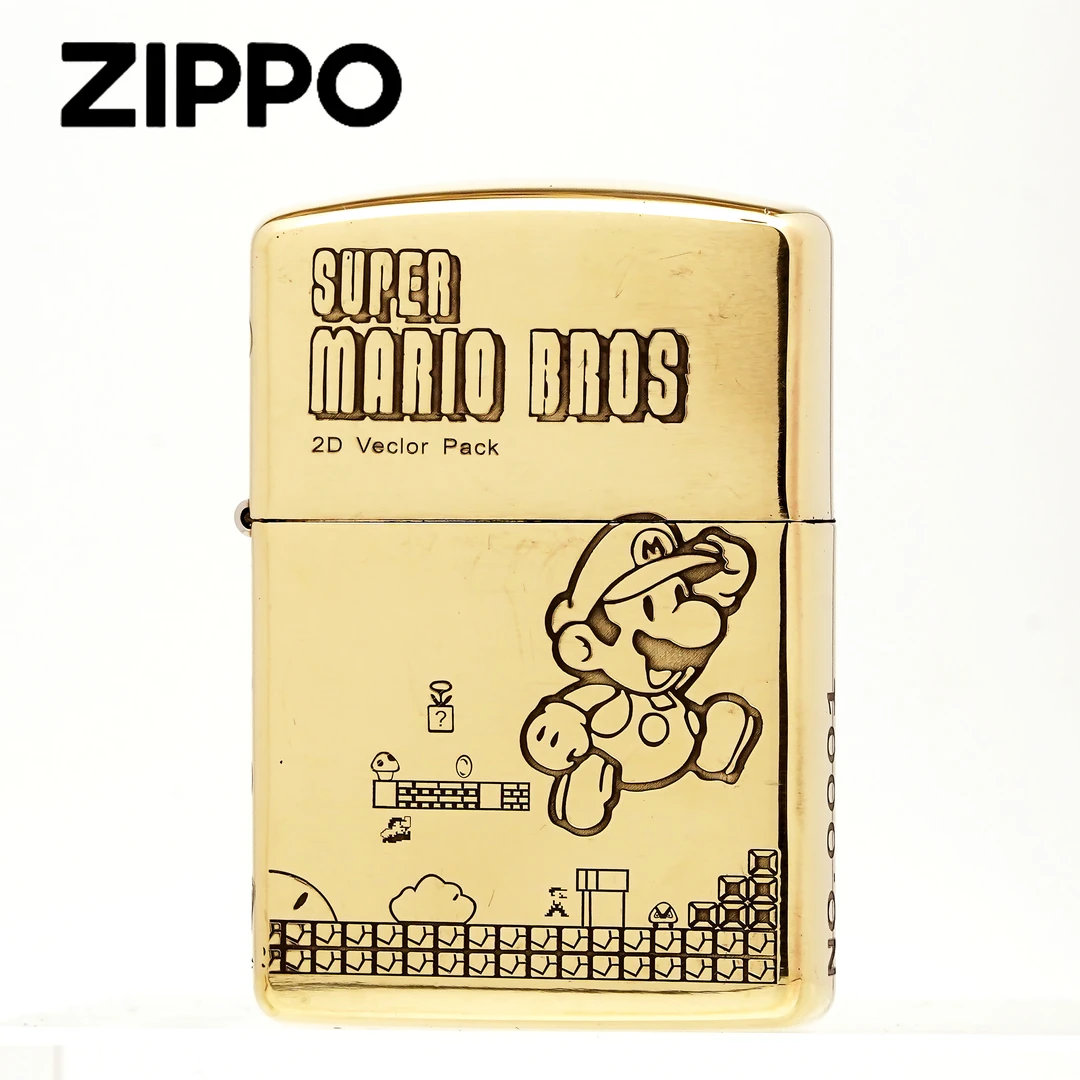 ZIPPO打火机正品/黄铜盔甲超级马里奥雕刻卡通【凯亚】DYJ1
