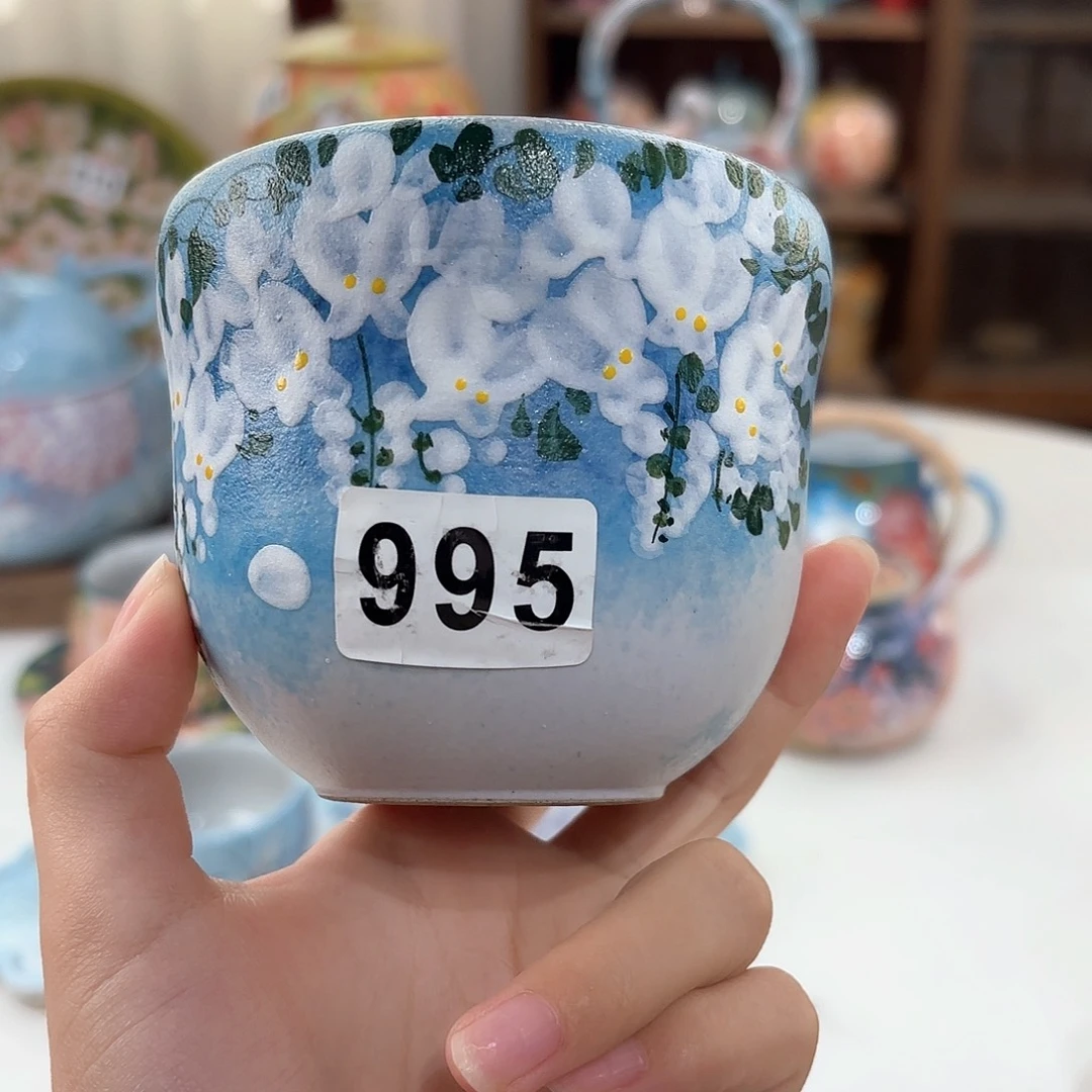 景德镇手绘高温釉下彩陶瓷茶具