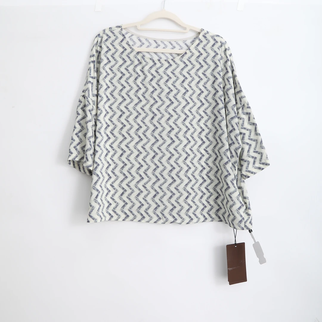 秋季文艺收腰女衬衫拼接褶皱风极简风衬衫86105