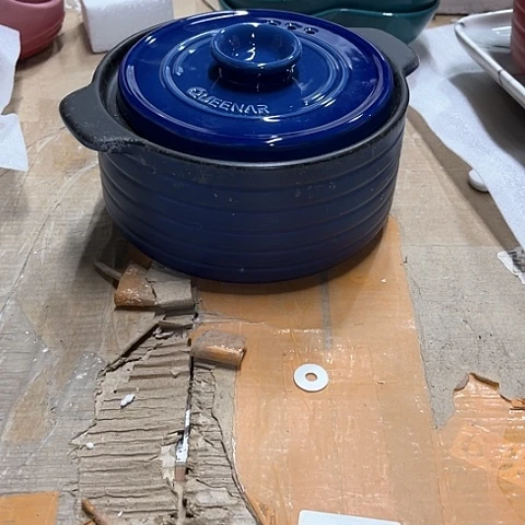 微瑕，明火，口径19厘米，高度9中号，蓝色，1.5L