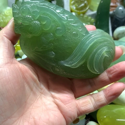 蛇纹石玉未镶嵌手把件