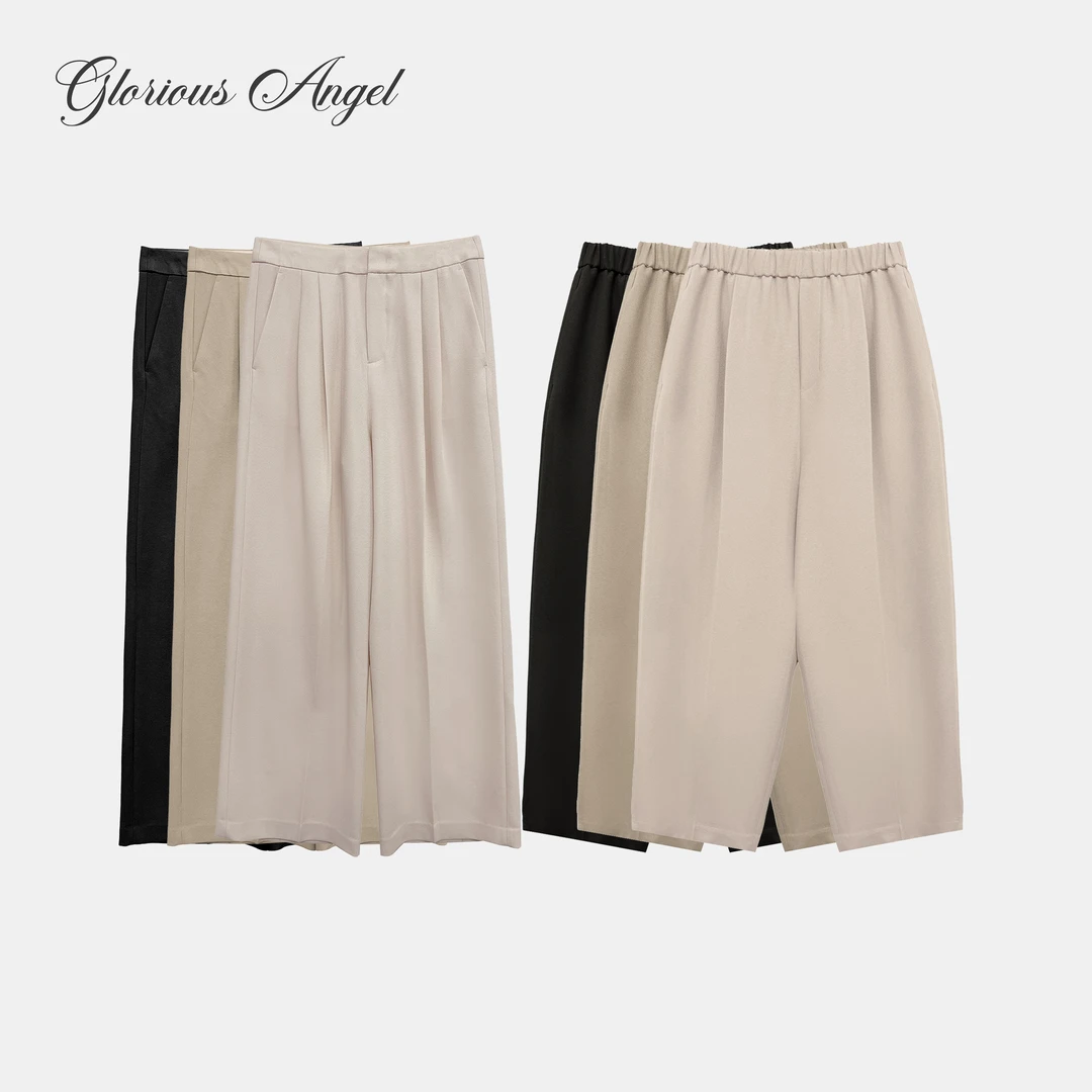 G.A 干练出行 高个子/小个子都能穿的 醋酸混纺垂感直筒裤