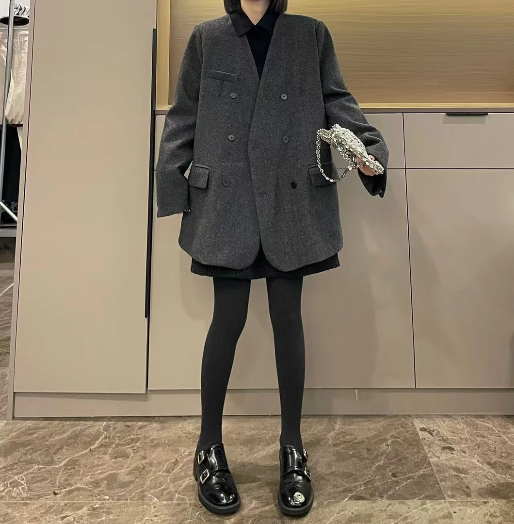 米可/MK-3116ZJ【气质呢子西装羽绒外套】时尚冬季新款羽绒外套