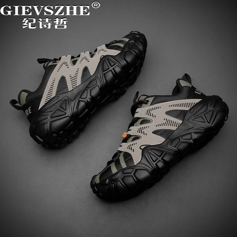 纪诗哲男鞋厚底透气个性运动鞋男款百搭户外跑步鞋潮流轻奢休闲鞋