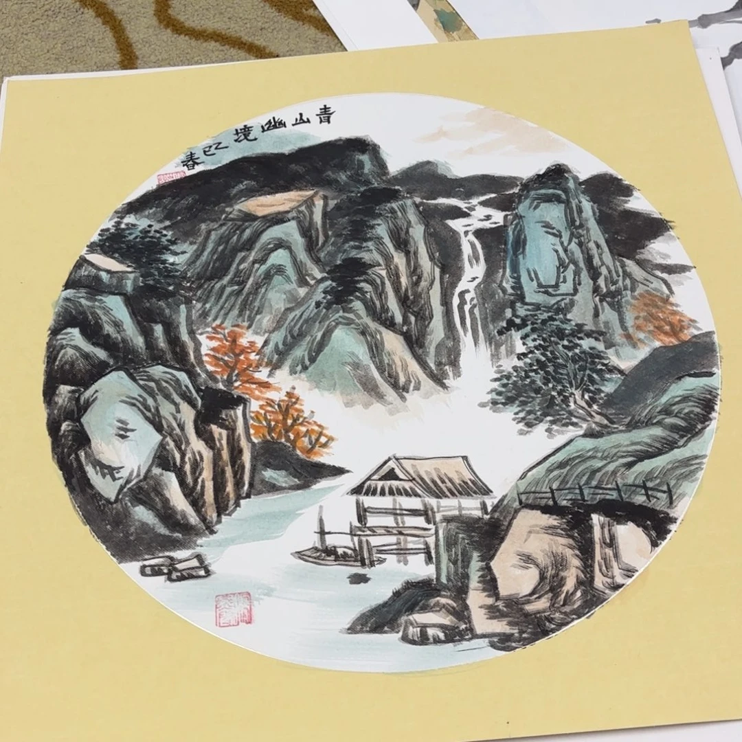 国画吴兰芬50-50卡纸作品艺