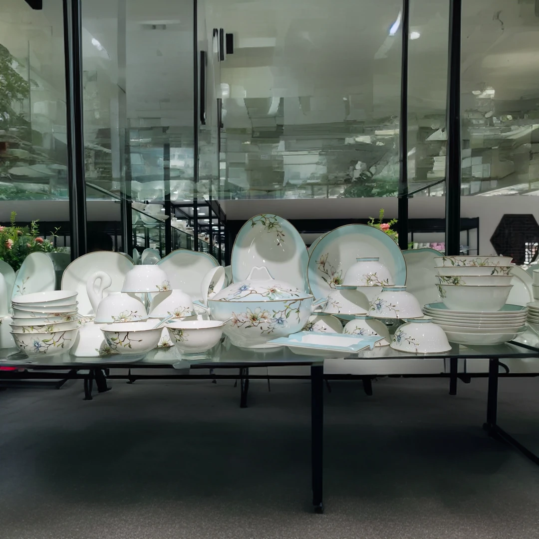 玉兰词50头唐山高骨瓷套餐具