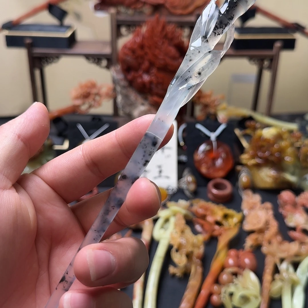 蛇纹石玉未镶嵌发饰