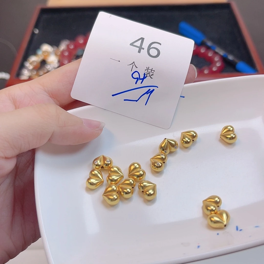 水晶珠宝半成品银S925镀金镶嵌46 。