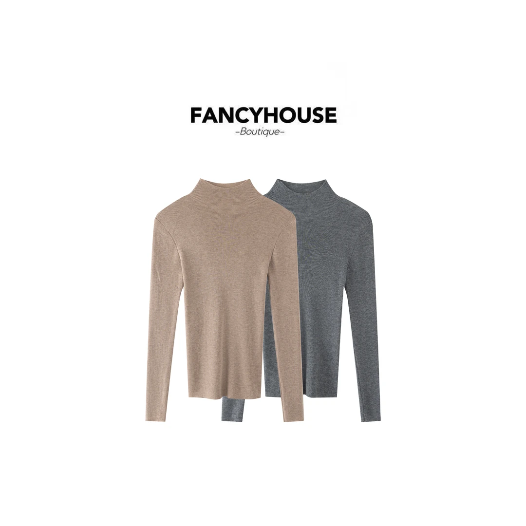 FANCY【暖枫】气质修身女装秋冬女士打底衫百搭F8277