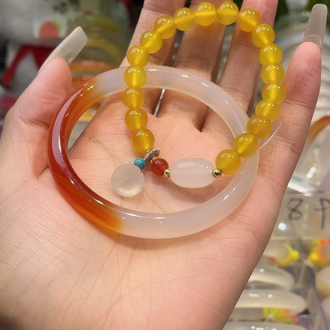 玛瑙/玉髓手镯未镶嵌58➕手串一条