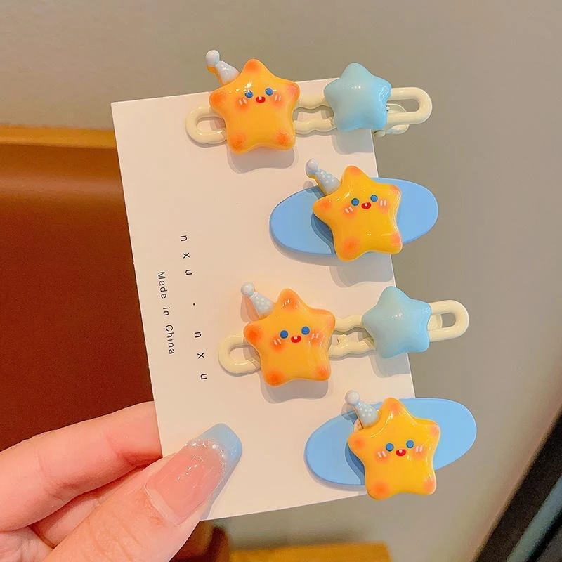 可爱软萌儿童星星发夹甜美女童小女孩碎发头饰小夹子小公主鸭嘴夹