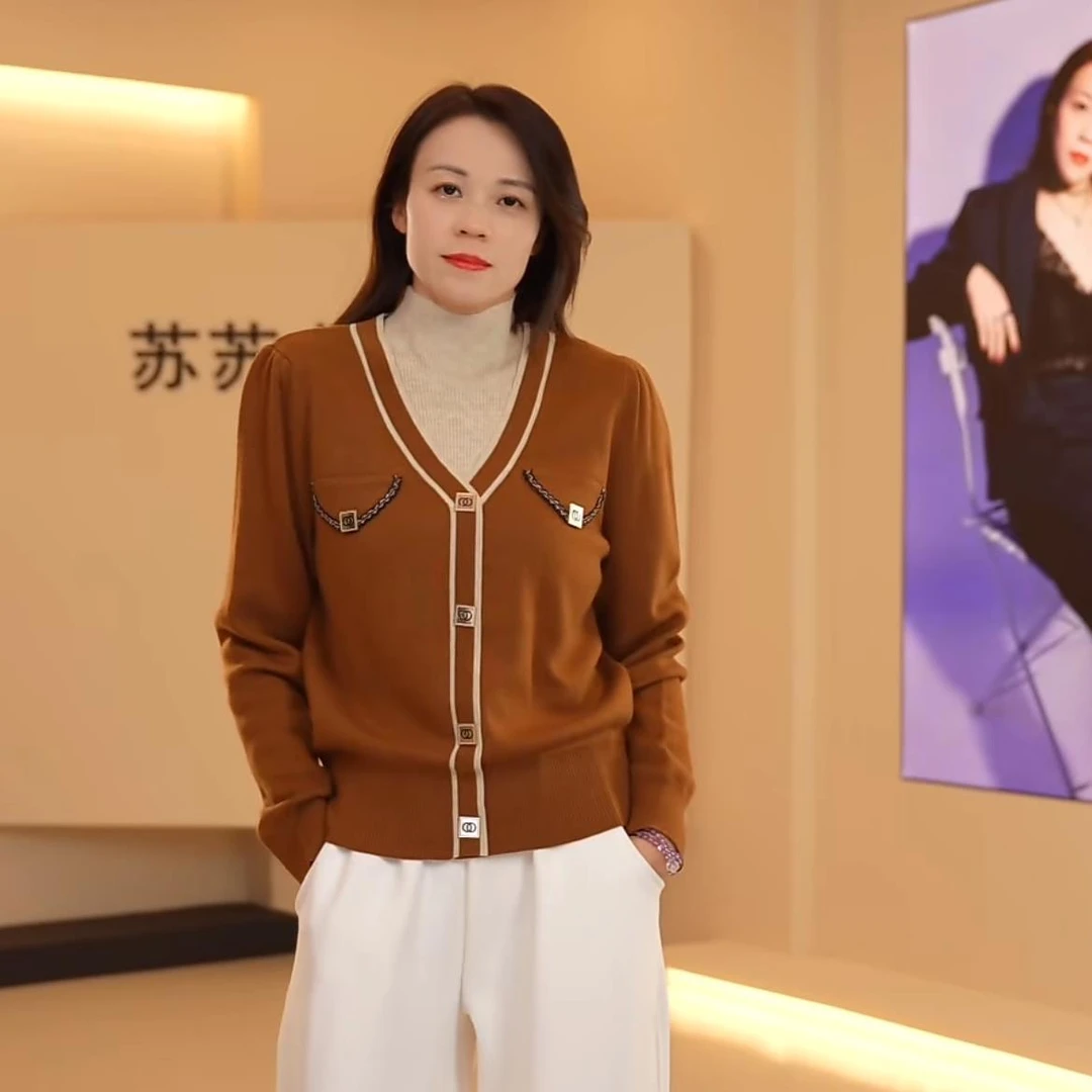 绵羊毛假两件简约百搭弹力针织衫毛衣剪标  L084