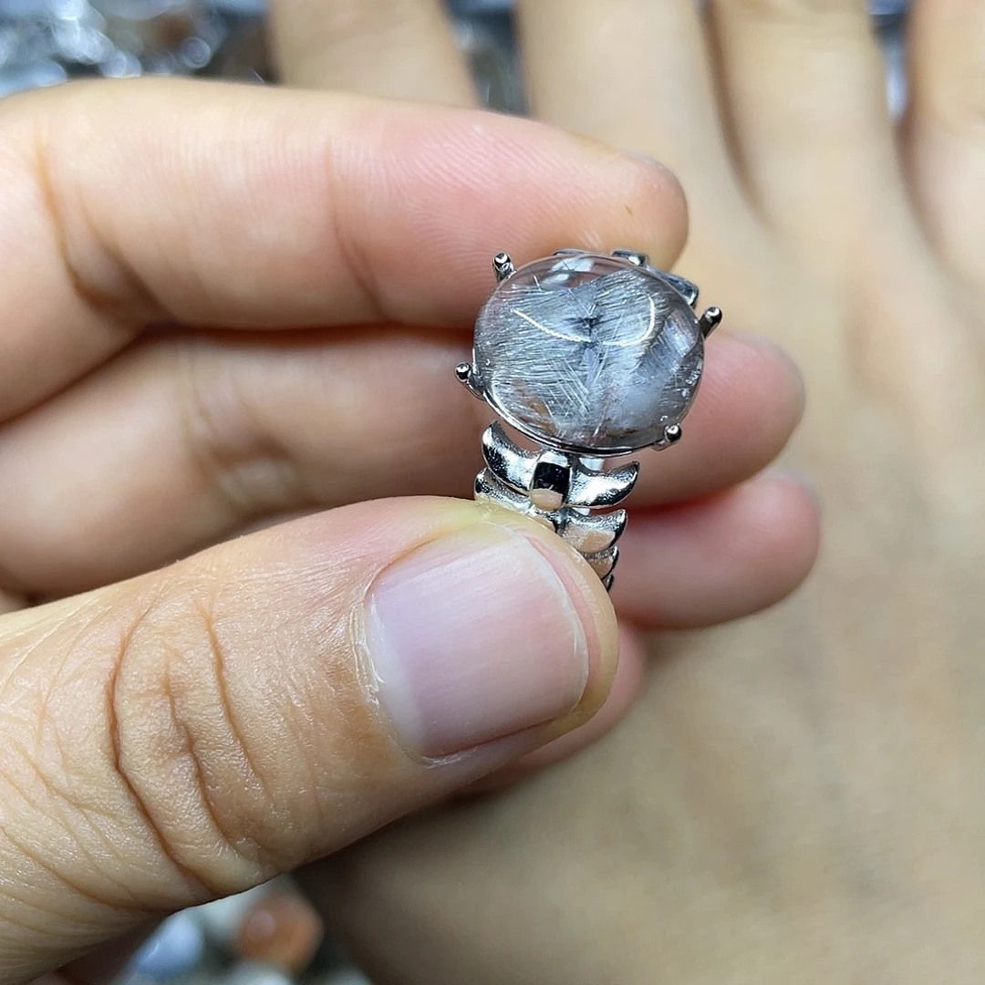 【闪购商品】银S925镶嵌珠宝半成品水晶戒指