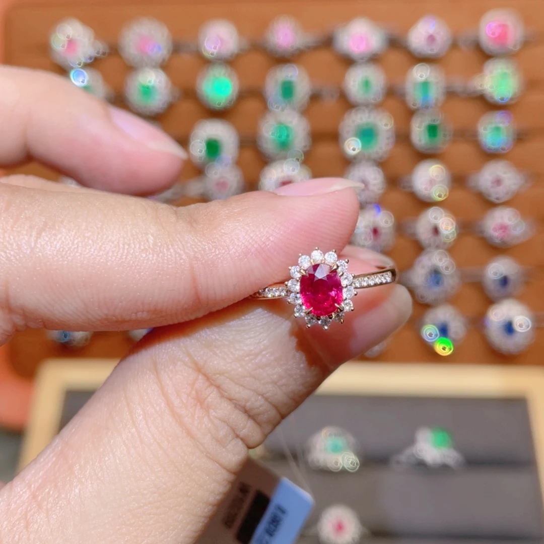 18K金镶嵌戒指红宝石0.66ct 无烧鸽血