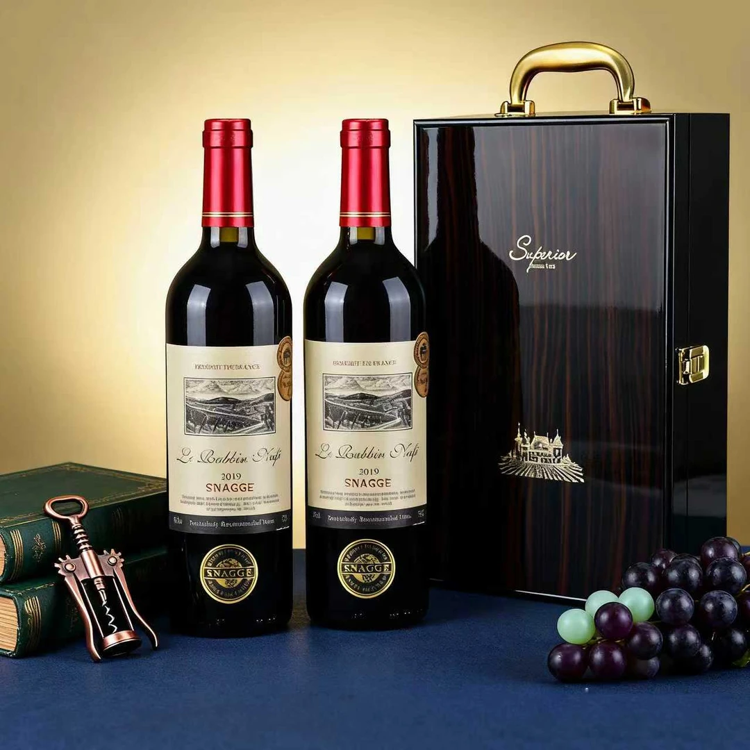 【节日酒礼】干红葡萄酒法国产区14度红酒2瓶钢琴烤漆礼盒装送礼