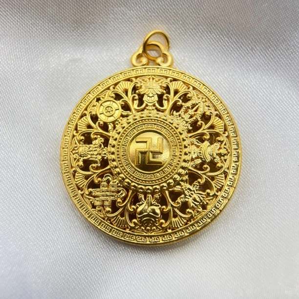 足金饰品/双面八宝罗盘镂空/4.69/1B5A0809/h