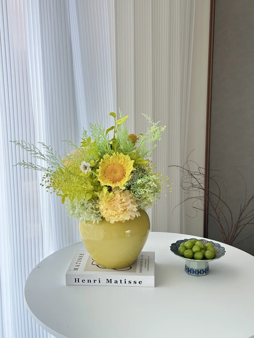 「锦上添花」玄关餐桌斗柜岛台客厅干花永生花摆件百搭花束家居装饰