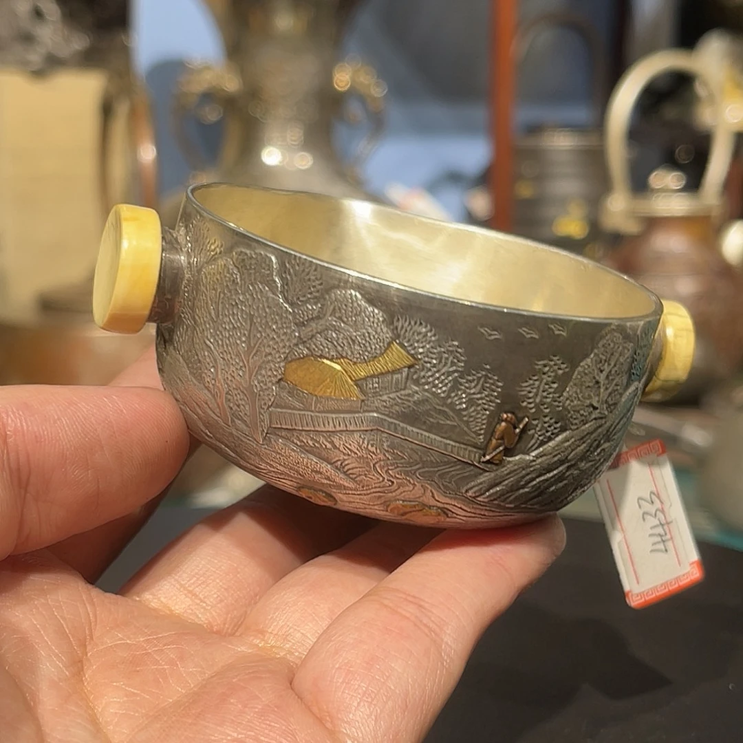 纯银名家作品金工公道杯