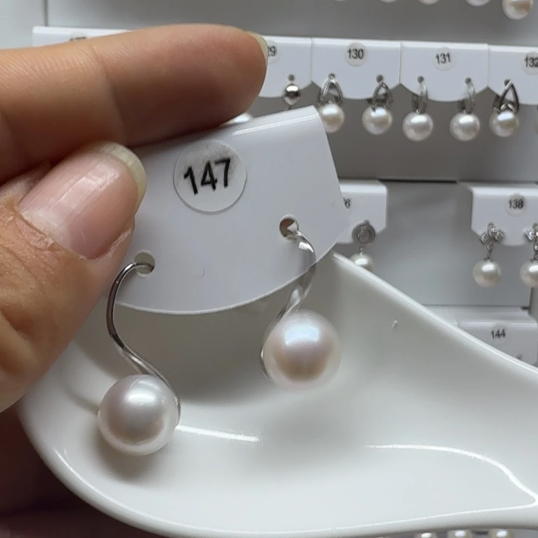 巧***林银S925镶嵌淡水珍珠耳饰珍珠