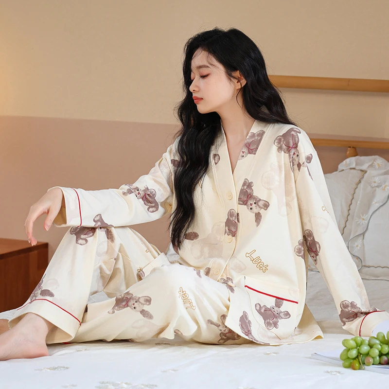 【云感棉-带胸垫月子服】产前产后孕期哺乳期家居服吸汗透气春秋季