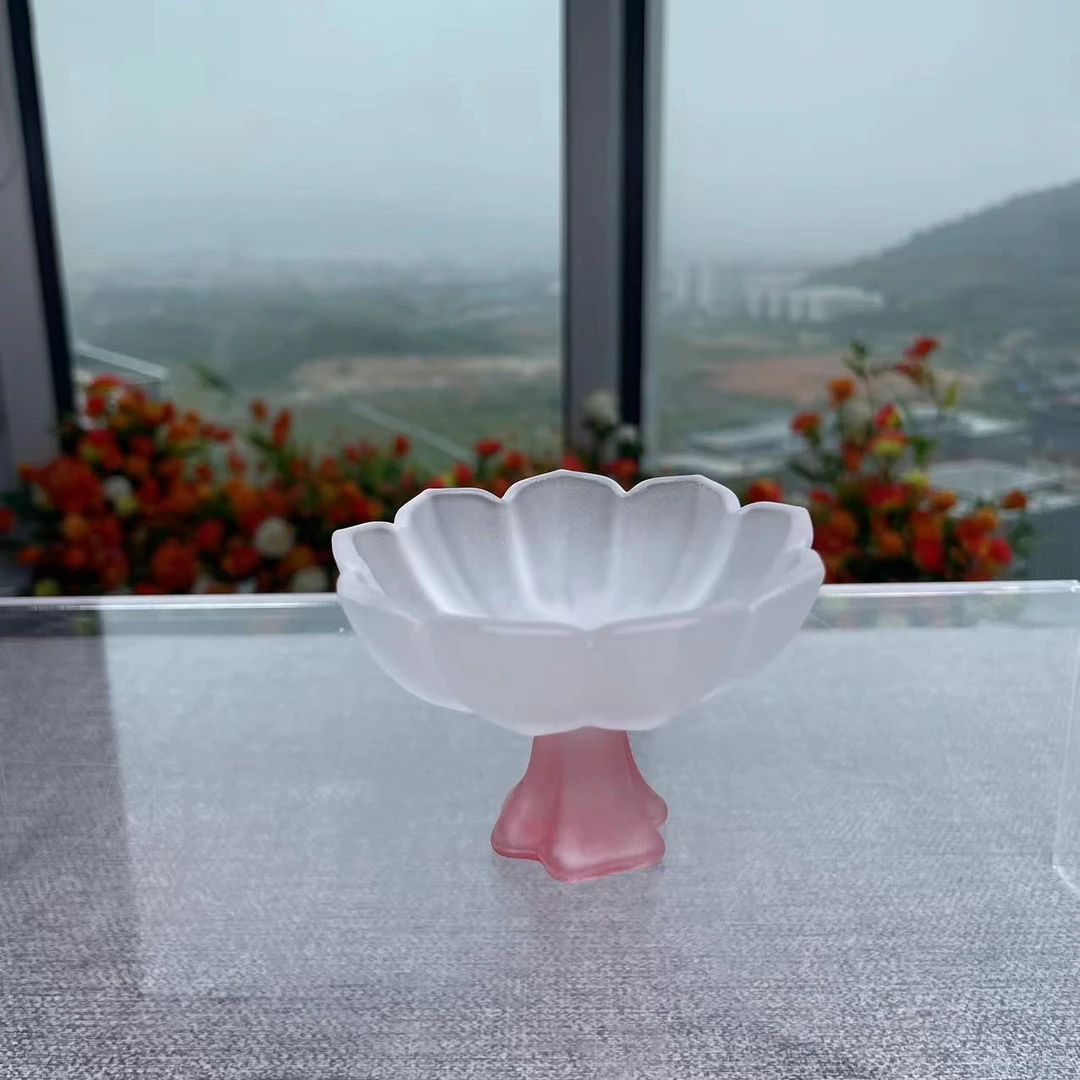 【邮政甄选】粉琉璃高足花口茶杯主人杯@121(lf)