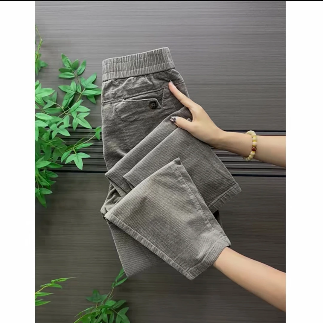 629秋季新款灯芯绒时尚显瘦百搭休闲裤