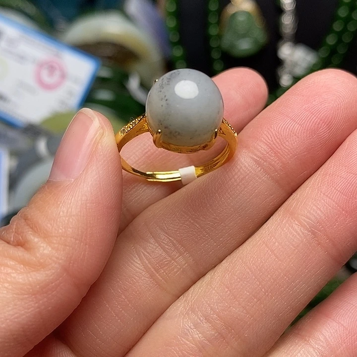 和田玉银S925镶嵌戒指