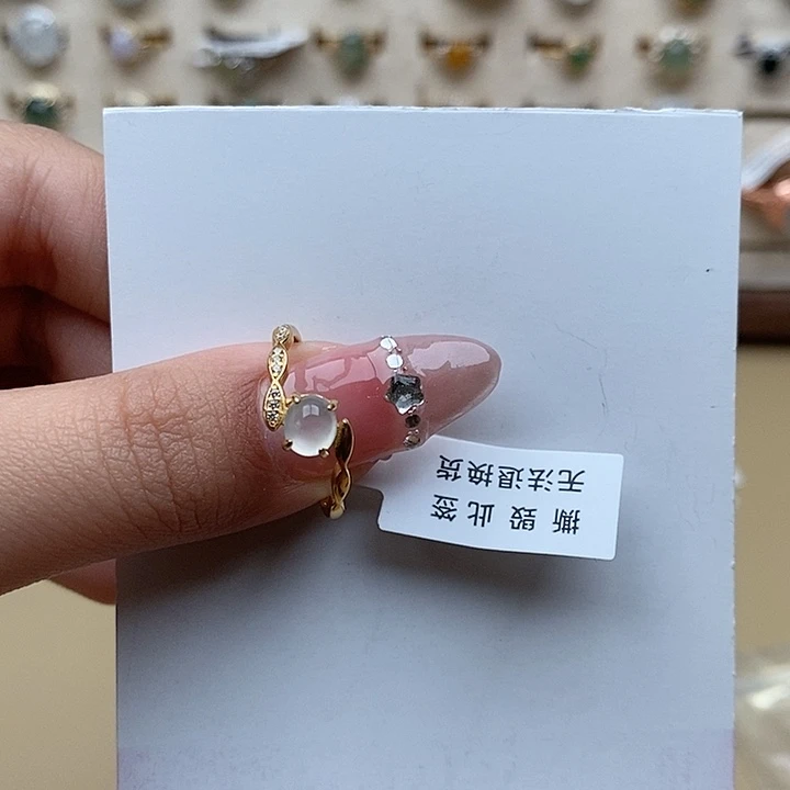 翡翠戒指银S925镶嵌1111