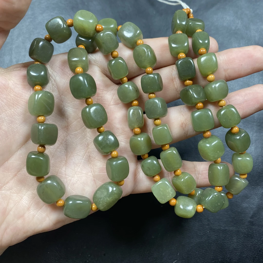 和田玉青黄口随性链子时尚百搭款玉石链子 多样性发其一