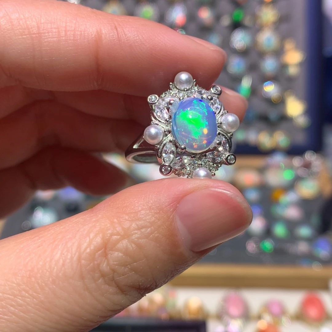 银S925镶嵌欧泊戒指款式