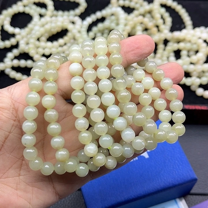 和田玉新疆且末料手串卡8未镶嵌