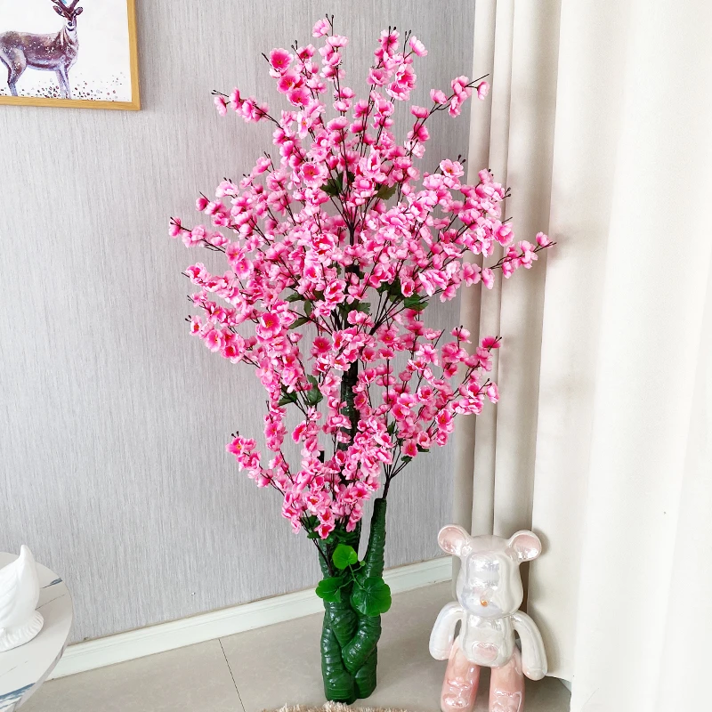 仿真桃花树室内落地假花大型客厅摆设家居装饰盆栽室内装饰仿真树
