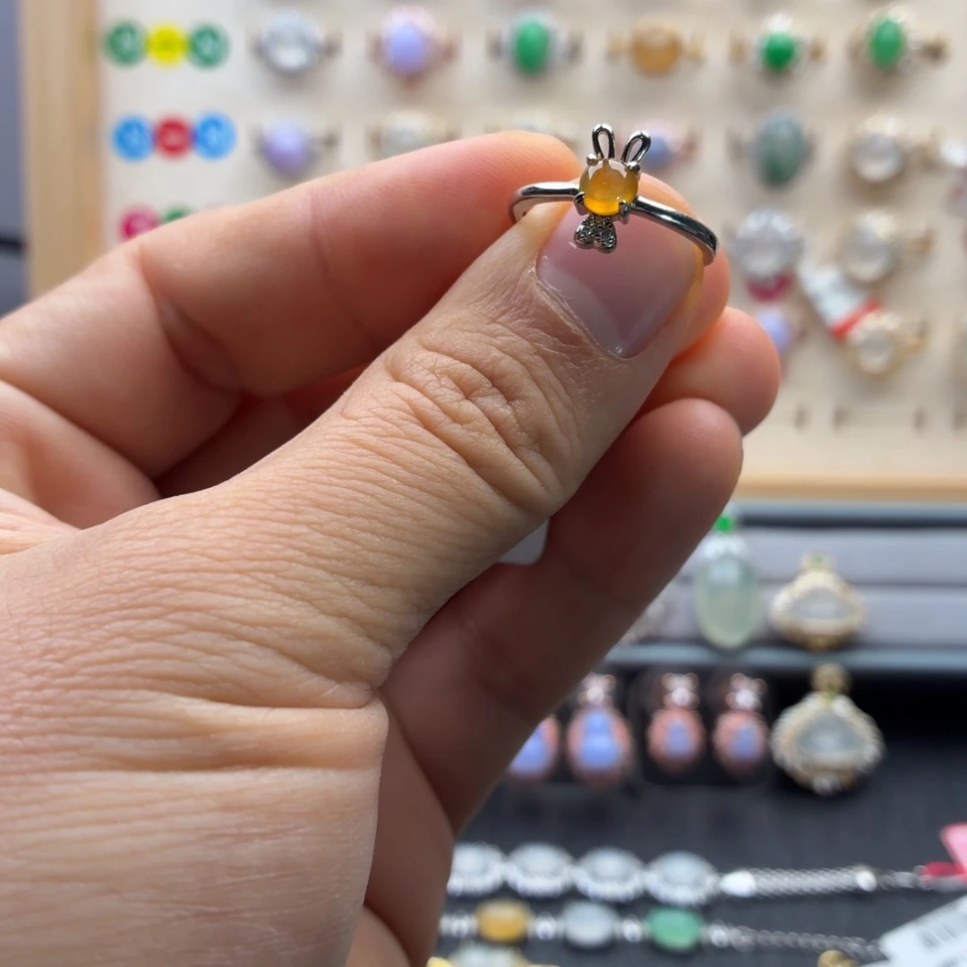 翡翠银S925镶嵌戒指